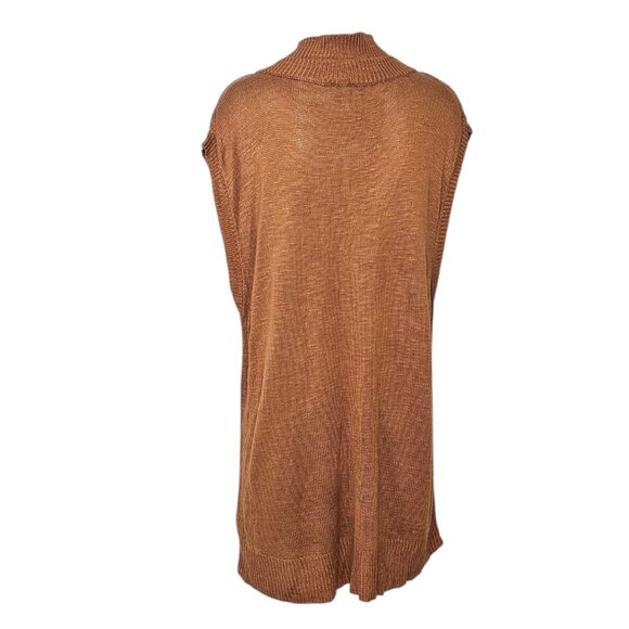 Free People Womens Knit Hannah Sweater Vest Tunic, V-Neck,Brown, Size M - Picture 4 of 8